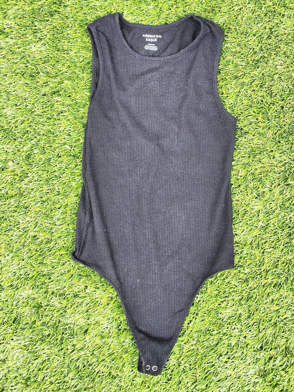American Eagle Outfitters Kids Black Ribbed Sleeveless Bodysuit